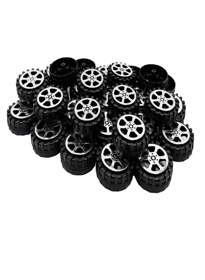 URIMPAVIDO 30PCS Toy Car Wheels 35mm Model Toy Plastic Wheel for RC Car Truck Robot DIY Model Toy Building Parts (2x35mm Shape3) - Image 1
